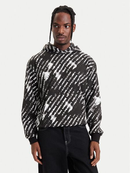 Karl Lagerfeld Jeans Bluza B4M20059 Czarny Regular Fit. Czarne bluzy męskie Karl Lagerfeld Jeans, m, bez wzorów, z bawełny, bez ramiączek, bez kaptura. Za 779.99 zł.