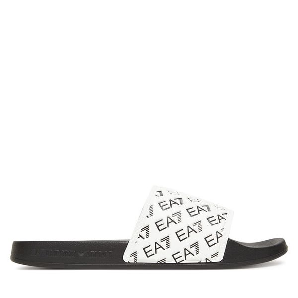 Klapki EA7 Emporio Armani. Białe klapki męskie EA7 Emporio Armani, bez wzorów, bez zapięcia. Za 209.99 zł.