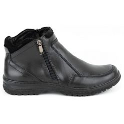 KOMODO Buty męskie sztyblety 816 Czarne. Czarne botki męskie na zimę, bez wzorów, z wełny, bez obcasa, bez zapięcia. Za 453.66 zł.