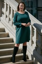 Sukienka Klara w kolorze ciepłego bałtyku XXL OVERSIZE JESIEŃ. Sukienki damskie Moda Size Plus Iwanek, na jesień, s, bez wzorów, z bawełny, eleganckie, bez kołnierzyka, bez ramiączek, mini, oversize. W wyprzedaży za 149.90 zł.