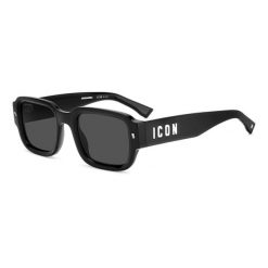 Okulary przeciwsłoneczne DSQUARED2 ICON 0009/S 807 dla mężczyzn, rozmiar 50 mm. Czarne okulary przeciwsłoneczne damskie DSQUARED, prostokątne. Za 707.50 zł.
