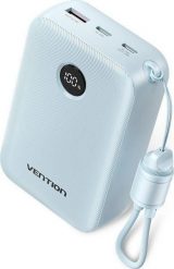 Vention 20000mAh 2 x USB-C 1x USB-A z wyświetlaczem 22.5W niebieski. Niebieskie powerbanki . Za 99.90 zł.