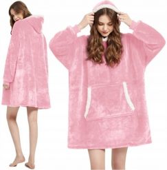 Colour Pleasure CIEPŁA BLUZA KOCOBLUZA XXL KOC OVERSIZE 2w1 GRUBA DŁUGA FUTRZAK Z KAPTUREM. Bluzy damskie Colour Pleasure, xxl, bez wzorów, bez ramiączek, z kapturem. Za 49.00 zł.