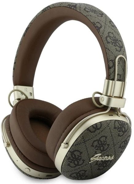 Słuchawki Guess Nauszne Bluetooth ENC Metal 4G Script Logo brązowy. Brązowe słuchawki bezprzewodowe Guess. Za 164.98 zł.