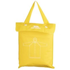 Trespass It May Rain – Żółty płaszcz przeciwdeszczowy unisex. Żółte płaszcze damskie Trespass, na lato, bez wzorów, sportowe, bez kołnierzyka, bez kaptura. Za 198.99 zł.
