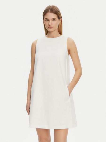 Weekend Max Mara Sukienka codzienna Racer 2515221102 Biały Regular Fit. Białe sukienki damskie Weekend Max Mara, na co dzień, bez wzorów, z bawełny, bez kołnierzyka, bez ramiączek, proste. Za 719.99 zł.