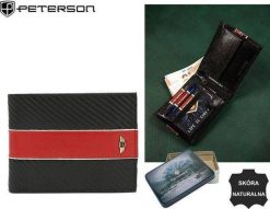 Peterson Portfel męski ze skóry naturalnej bez zapięcia Peterson. Portfele męskie Peterson, bez wzorów, ze skóry. Za 158.34 zł.