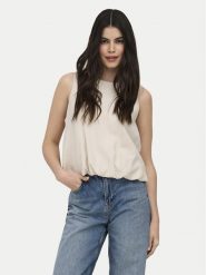 ONLY Top Aris 15364287 Beżowy Loose Fit. Brązowe topy damskie ONLY, s, bez wzorów, z wiskozy, bez kołnierzyka, bez ramiączek. Za 129.99 zł.
