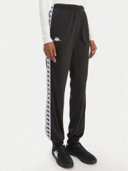 Kappa Spodnie dresowe Banda Wrastoria 303R5K0 Czarny Slim Fit. Czarne spodnie dresowe damskie Kappa, bez wzorów, z dresówki. Za 149.99 zł.