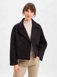 Someday trencz - Vamera Kobiety Sztuczne włókno czarny, 38. Czarne płaszcze damskie someday., na jesień, bez wzorów, z materiału, bez kołnierzyka, bez kaptura. Za 329.95 zł.