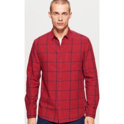 Koszula w kratę - Bordowy. Czerwone koszule damskie Cropp, l, bez wzorów, bez kołnierzyka, bez ramiączek. Za 99.99 zł.