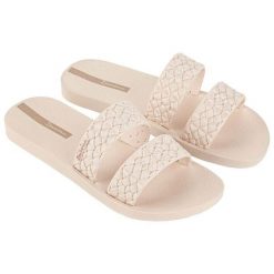 Klapki damskie Ipanema Renda Ii. Brązowe klapki damskie Ipanema, bez wzorów, z materiału, bez obcasa, bez zapięcia. Za 79.99 zł.