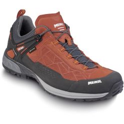 Buty trekkingowe męskie MEINDL Top Trail GTX. Czerwone buty zimowe męskie MEINDL, bez wzorów, z gore-texu, bez obcasa, bez zapięcia. Za 734.99 zł.