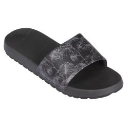 Klapki damskie Olaian 550 Exotic. Czarne klapki damskie OLAIAN, bez wzorów, z poliesteru, sportowe, bez obcasa, bez zapięcia. Za 89.99 zł.