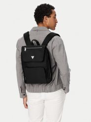 Guess Plecak podróżny HMBEHN P6211 Czarny. Czarne plecaki męskie Guess, z aplikacjami, z materiału. Za 376.99 zł.