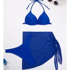Bikini z pareo na plażę i basen Gretta. Czarne bikini Intica, s, bez wzorów, z materiału. W wyprzedaży za 149.00 zł.