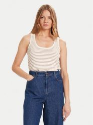 Morgan Top 252-MCAMI Beżowy Regular Fit. Brązowe topy damskie Morgan, xl, bez wzorów, z bawełny, bez kołnierzyka, bez ramiączek. Za 199.99 zł.