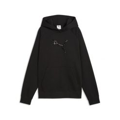Damska bluza z kapturem Essentials Sequins PUMA. Czarne bluzy damskie Puma, l, bez wzorów, z bawełny, eleganckie, bez ramiączek, z kapturem. Za 249.00 zł.