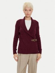 LAUREN RALPH LAUREN Sweter 200808258003 Bordowy Regular Fit. Czerwone swetry nierozpinane damskie Lauren Ralph Lauren, l, bez wzorów, z bawełny, bez kołnierzyka, bez ramiączek. Za 799.99 zł.