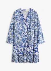Sukienka plażowa z lejącej wiskozy. Białe sukienki damskie bonprix, na plażę, bez wzorów, z wiskozy, bez kołnierzyka, bez ramiączek. Za 127.99 zł.