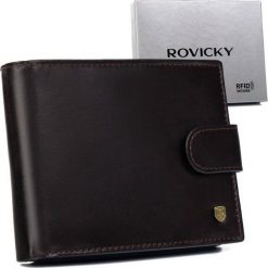 Rovicky Skórzany portfel męski z kieszenią na dowód rejestracyjny — Rovicky. Portfele męskie ROVICKY, bez wzorów. Za 121.86 zł.