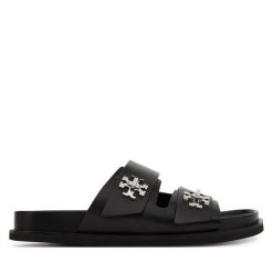 Klapki Tory Burch. Czarne klapki damskie Tory Burch, bez wzorów, sportowe, bez obcasa, bez zapięcia. Za 1,359.00 zł.