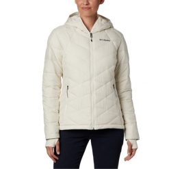 Damska kurtka Columbia Heavenly Hooded Jacket 1738151191. Białe kurtki sportowe damskie Columbia, xs, bez wzorów, z materiału, bez ramiączek, z kapturem, trekkingowe, omni-heat (columbia). Za 549.00 zł.