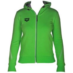 Bluza damska Arena Team Line Hooded Jacket z kapturem. Zielone bluzy damskie ARENA, xs, bez wzorów, z bawełny, eleganckie, bez ramiączek, z kapturem. Za 131.98 zł.