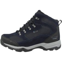 Buty trekkingowe męskie Hi-Tec Storm Wp. Niebieskie trekkingi męskie Hi-tec, z materiału, bez zapięcia. Za 478.00 zł.