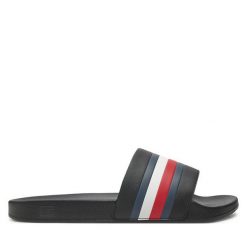 Klapki Tommy Hilfiger. Czarne klapki męskie Tommy Hilfiger, bez wzorów, bez zapięcia. Za 129.99 zł.