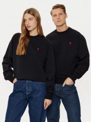 AMI Paris Bluza BFUSW005.747 Czarny Regular Fit. Czarne bluzy męskie AMI PARIS, m, bez wzorów, z bawełny, bez ramiączek, bez kaptura. Za 919.99 zł.