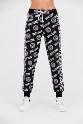 JUST CAVALLI Czarne spodnie dresowe Logo Tigre. Czarne spodnie dresowe damskie Just Cavalli, bez wzorów, z dresówki. W wyprzedaży za 699.99 zł.