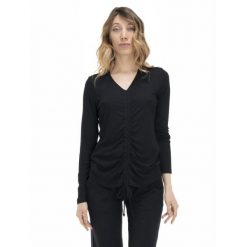 Koszulka na co dzień na siłownię. Czarne bluzki damskie LEONE 1947 APPAREL, bez wzorów, z bawełny, sportowe, bez kołnierzyka, bez ramiączek. Za 117.88 zł.