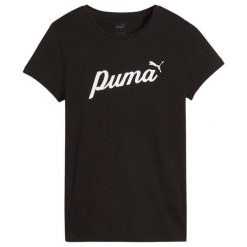 T-shirt Damski ESS+Script. Czarne t-shirty damskie Puma, m, bez wzorów, sportowe, bez kołnierzyka, bez ramiączek. Za 154.99 zł.
