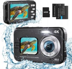 Kamera Aparat podwodny HICSHON 4K wodoszczelny cyfrowy 48 MP kompaktowy 64G. Aparaty kompaktowe AgfaPhoto. Za 1,057.52 zł.