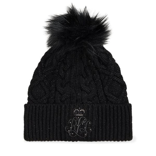 Czapka LAUREN RALPH LAUREN. Czarne czapki damskie Lauren Ralph Lauren, na zimę, bez wzorów. Za 269.99 zł.