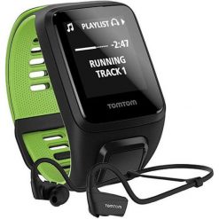 TomTom zegarek Runner 3 Cardio + Music + HP black/green (S). Czarne zegarki smartwatch TomTom, bez wzorów. Za 899.00 zł.