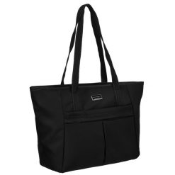 Shopper damska Peterson PTN CTY-08 czarna. Czarne shopperki damskie Peterson, bez wzorów, ze skóry ekologicznej, bez dodatków. Za 89.99 zł.