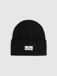 4F Czapka beanie damska - czarna M. Czarne czapki damskie 4F, na zimę, bez wzorów, z dzianiny, klasyczne. Za 59.99 zł.