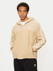Adidas Bluza adicolor 3-Stripes Teddy IZ2487 Beżowy Regular Fit. Brązowe bluzy męskie Adidas, m, bez wzorów, z syntetyku, bez ramiączek, bez kaptura. Za 239.99 zł.
