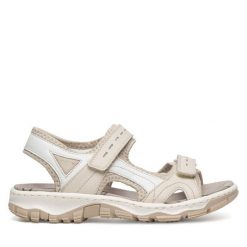 Sandały Rieker. Brązowe sandały damskie Rieker, bez wzorów, bez obcasa, na płaskiej podeszwie, bez zapięcia. Za 339.99 zł.