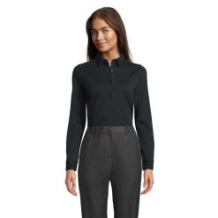 Koszula damska Sol's Balthazar. Czarne koszule damskie SOL'S, m, bez wzorów, z bawełny, eleganckie, bez kołnierzyka, bez ramiączek. Za 188.00 zł.