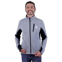 Kurtka polarowa Fusion męska MML01. Szare kurtki męskie GUGGEN MOUNTAIN, m, bez wzorów, z elastanu, sportowe, bez kaptura. W wyprzedaży za 335.58 zł.