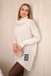 Sweter z golfem beżowy. Brązowe swetry nierozpinane damskie KESI, l, bez wzorów, z elastanu, klasyczne, bez kołnierzyka, plus size, bez ramiączek. Za 175.65 zł.