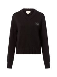 Calvin Klein Jeans Sweter Kobiety Bawełna czarny, XS. Czarne swetry nierozpinane damskie Calvin Klein Jeans, xs, bez wzorów, z bawełny, klasyczne, bez kołnierzyka, bez ramiączek. Za 279.95 zł.