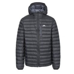 Kurtka Puchowa Męska Digby. Czarne kurtki męskie Trespass, m, bez wzorów, z puchu, sportowe, bez kaptura. Za 319.99 zł.