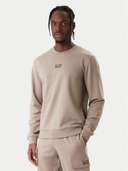 EA7 Emporio Armani Bluza 8NPM30 PJVRZ U6167 Beżowy Regular Fit. Brązowe bluzy męskie EA7 Emporio Armani, m, bez wzorów, z bawełny, bez ramiączek, bez kaptura. Za 409.99 zł.