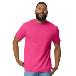 Koszulka Unisex Dla Dorosłych Softstyle Midweight. Czerwone bluzki damskie GILDAN, xl, bez wzorów, sportowe, bez kołnierzyka, bez ramiączek. Za 33.99 zł.
