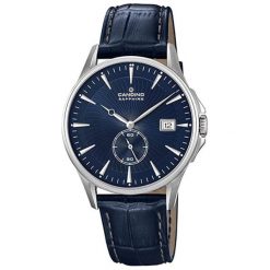 Zegarek "C4636-3" w kolorze granatowo-srebrnym. Niebieskie, analogowe zegarki męskie Michael Kors, Fossil, bez wzorów, ze skóry, srebrne. W wyprzedaży za 749.95 zł.