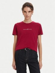 Beverly Hills Polo Club T-Shirt P-SS26W-TS6510 Bordowy Regular Fit. Czerwone t-shirty damskie Beverly Hills Polo Club, m, bez wzorów, z bawełny, bez kołnierzyka, bez ramiączek. Za 139.99 zł.